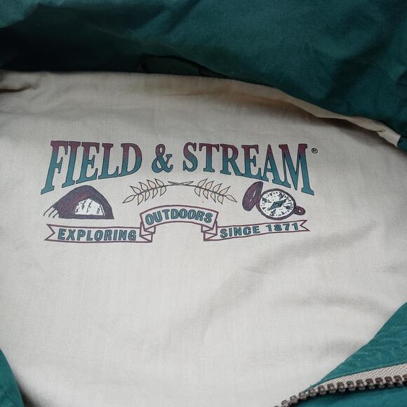 Field & Stream Barn Style Coat Men's Large Beige Canvas Zip & Snap Closure VTG - Picture 7 of 10
